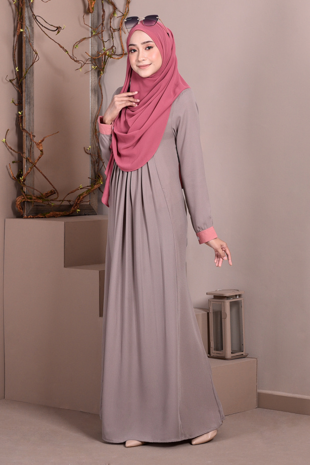 Abaya Linda Pleated - Espresso Brown
