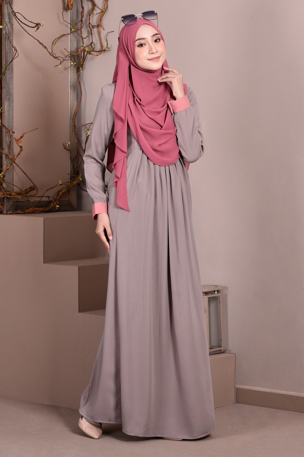Abaya Linda Pleated - Espresso Brown