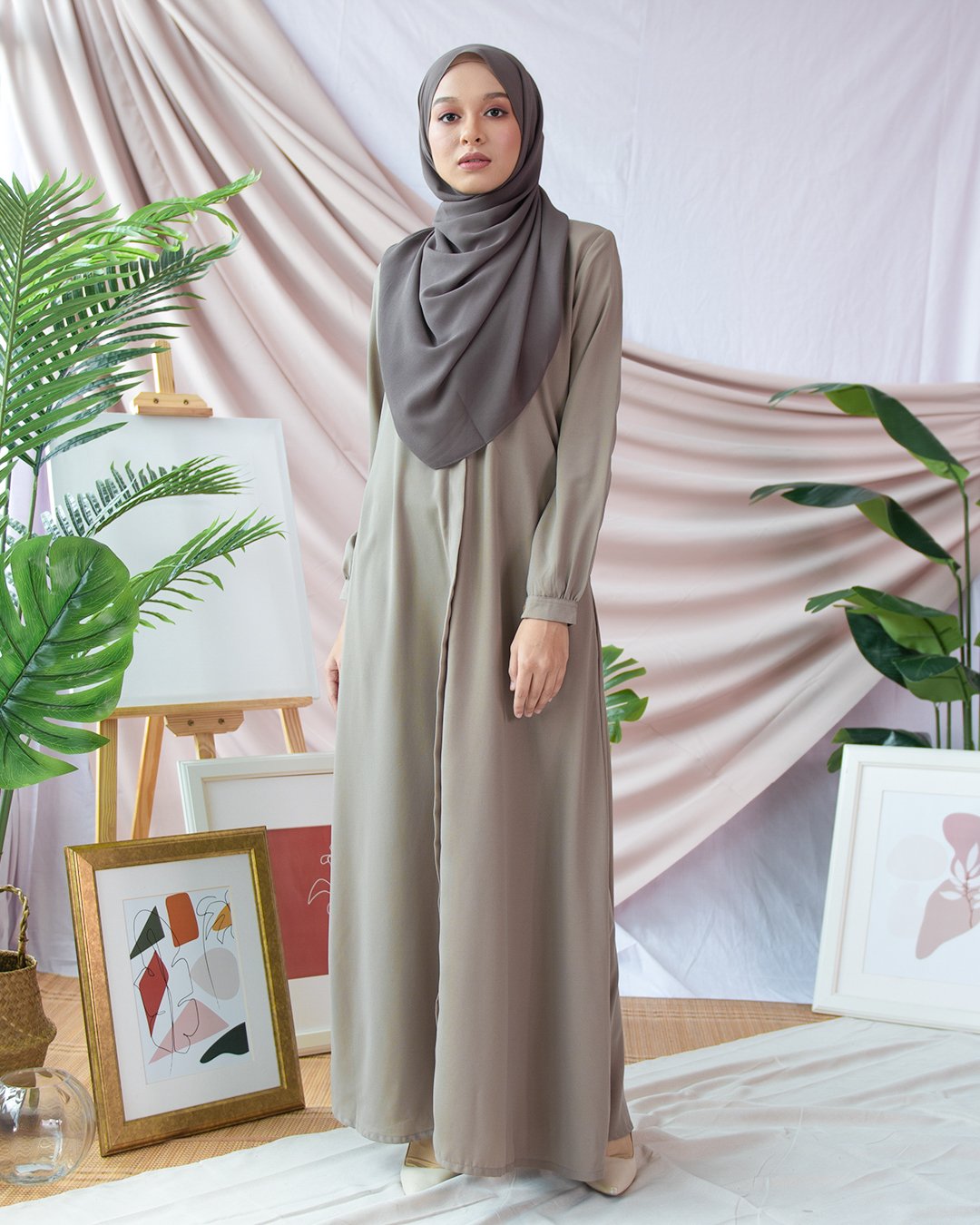 Abaya Marwa III - Warm Grey