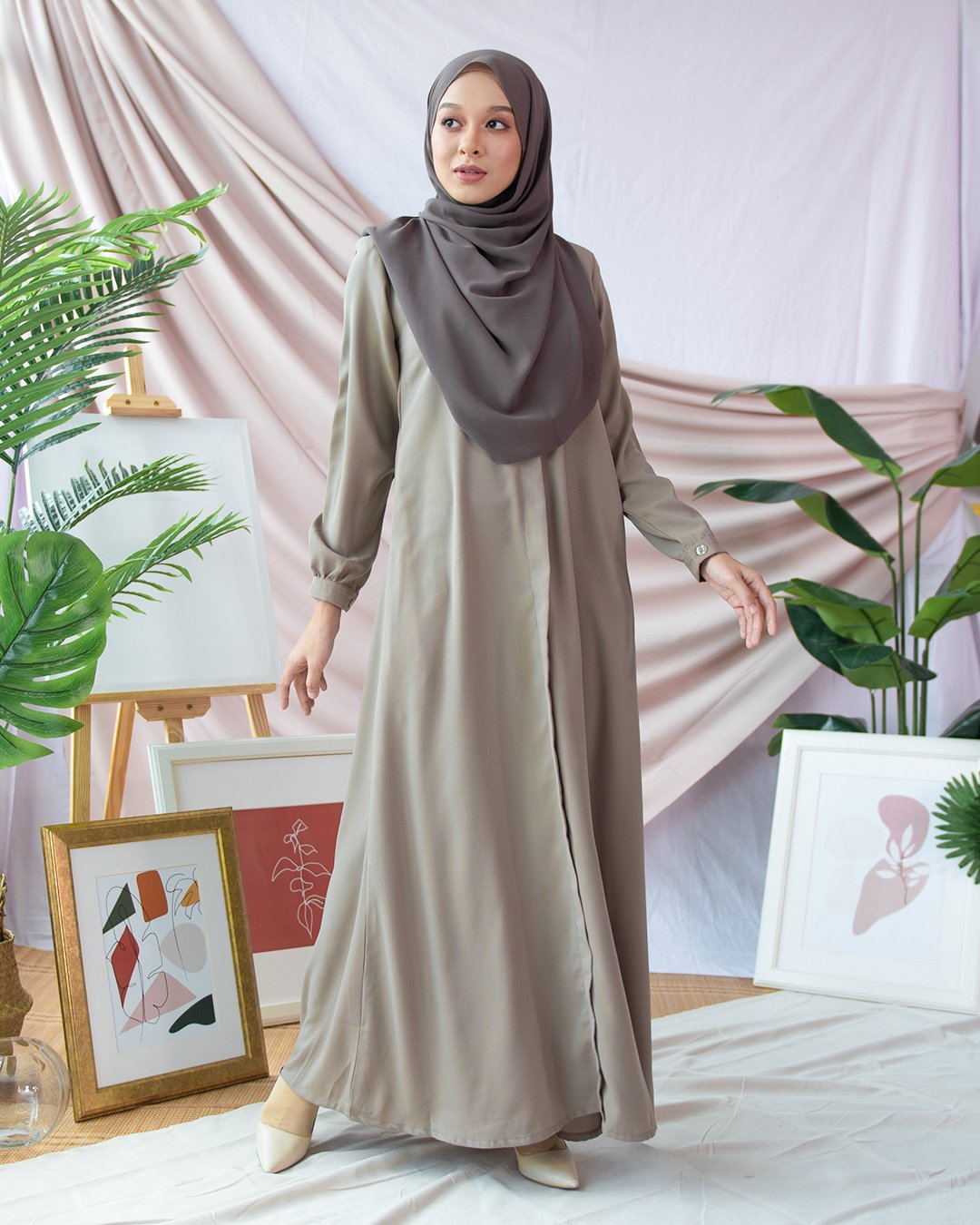 Abaya Marwa III - Warm Grey