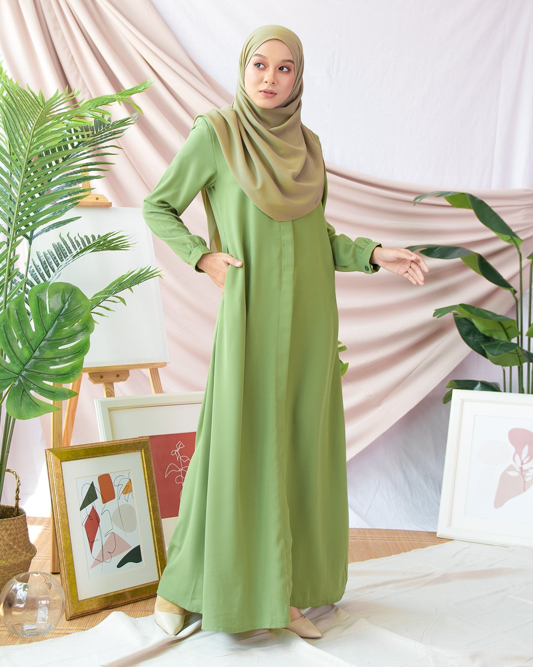 Abaya Marwa III - Kelly Green