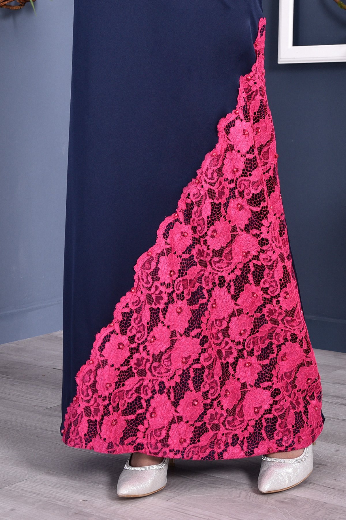 Abaya Lace Mazaya - Navy Blue