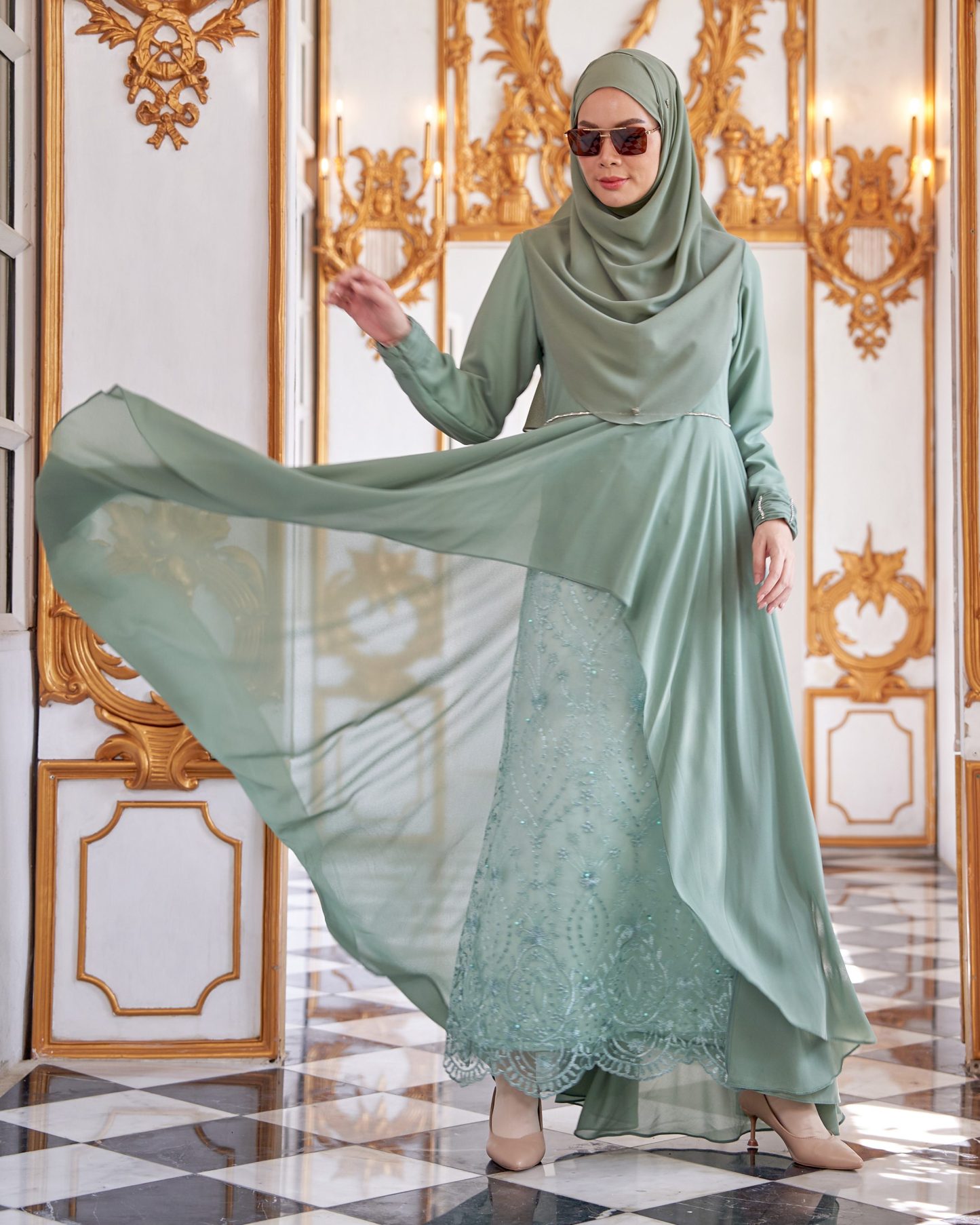 Dress Lace Nara 2.0 - Misty Teal