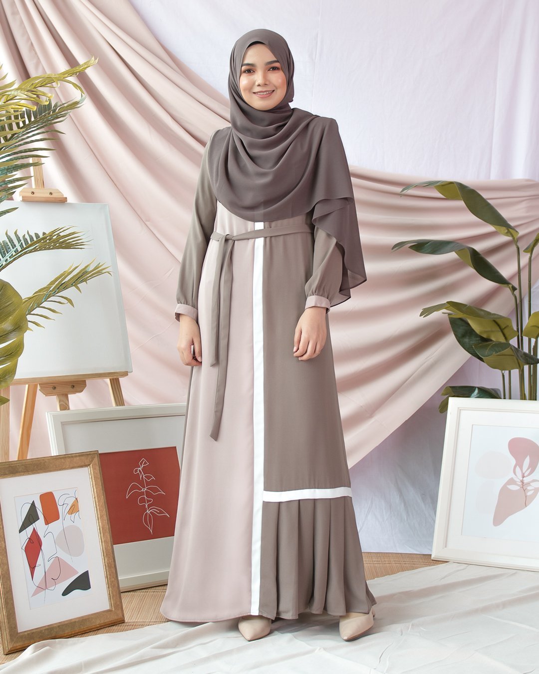 Abaya Pleated Mysha - Thunder Grey