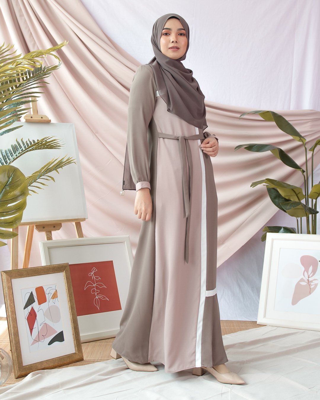 Abaya Pleated Mysha - Thunder Grey