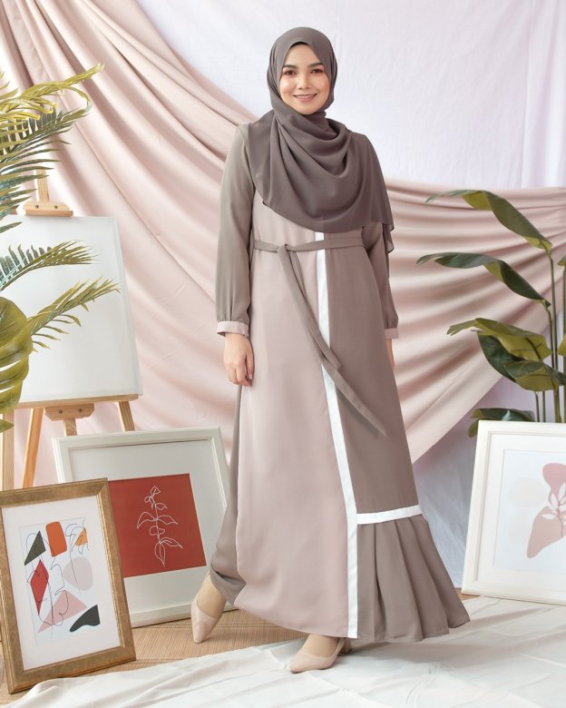 Abaya Pleated Mysha - Thunder Grey
