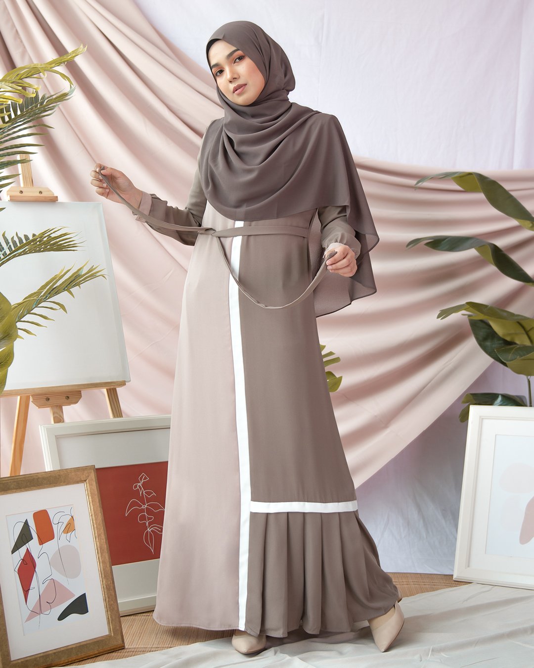 Abaya Pleated Mysha - Thunder Grey
