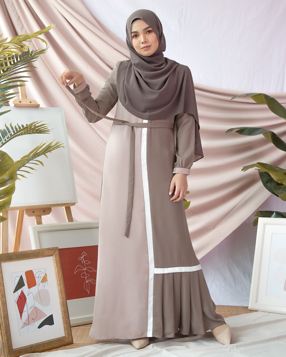 Abaya Pleated Mysha - Thunder Grey