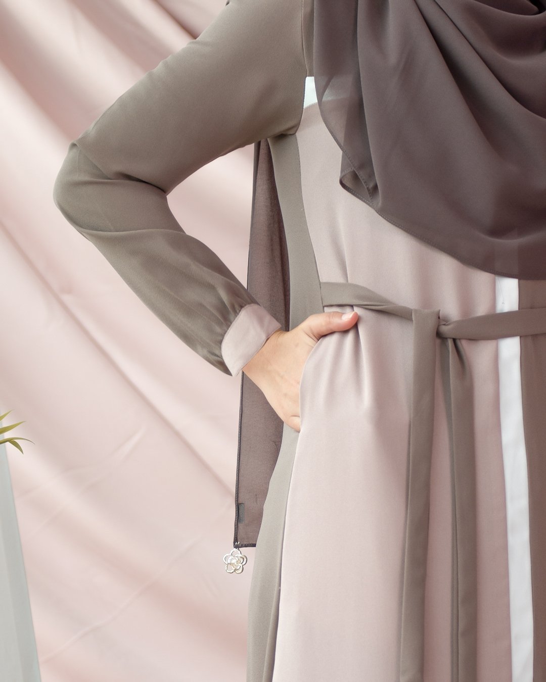 Abaya Pleated Mysha - Thunder Grey