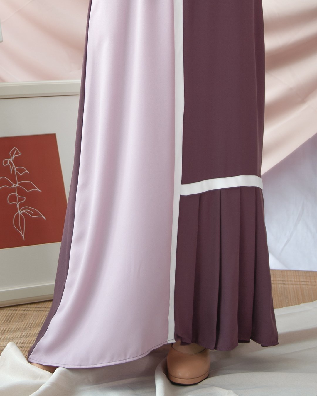 Abaya Pleated Mysha - Grape Purple