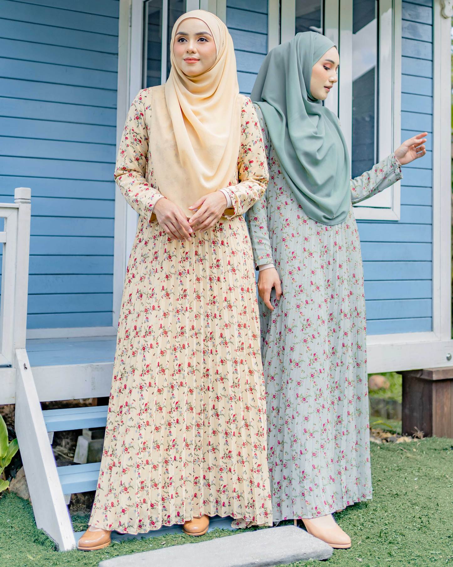 Dress Pleated Nayda - Cream Yellow