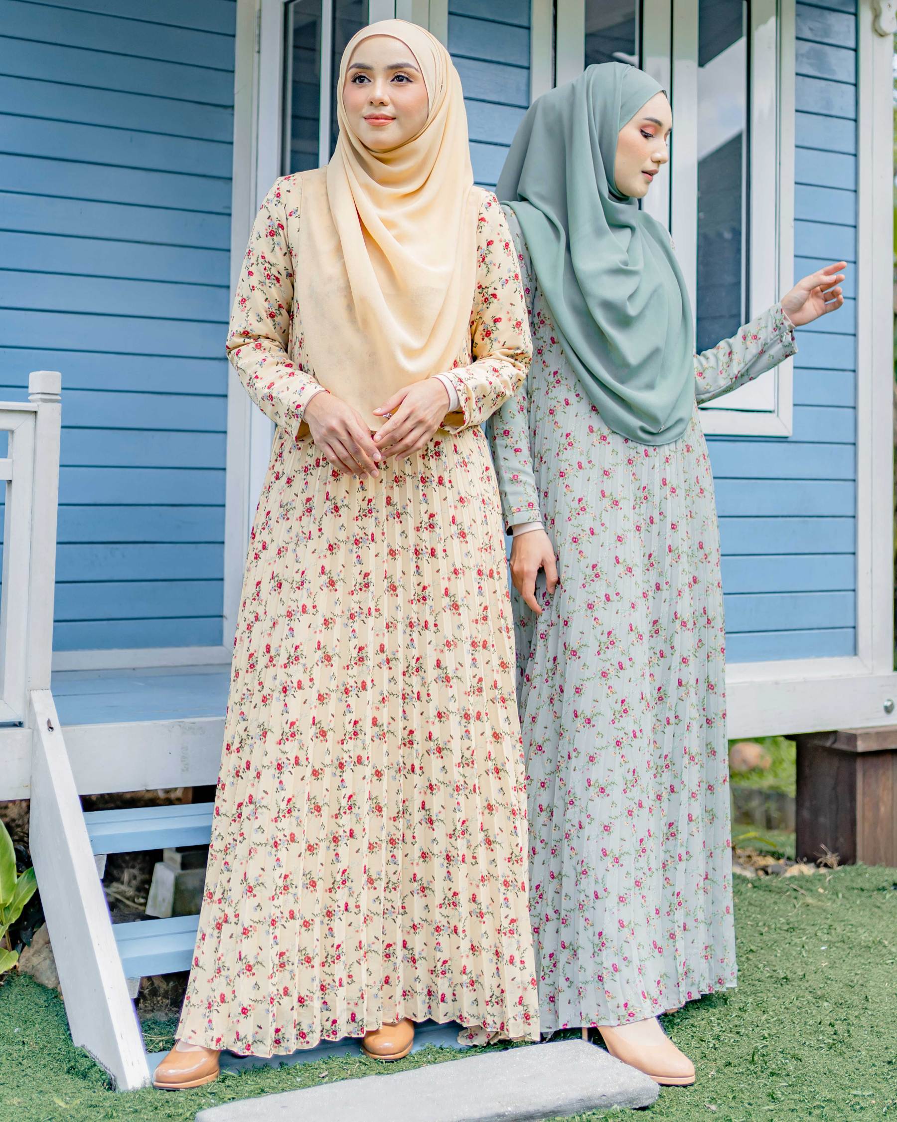Dress Pleated Nayda - Cream Yellow