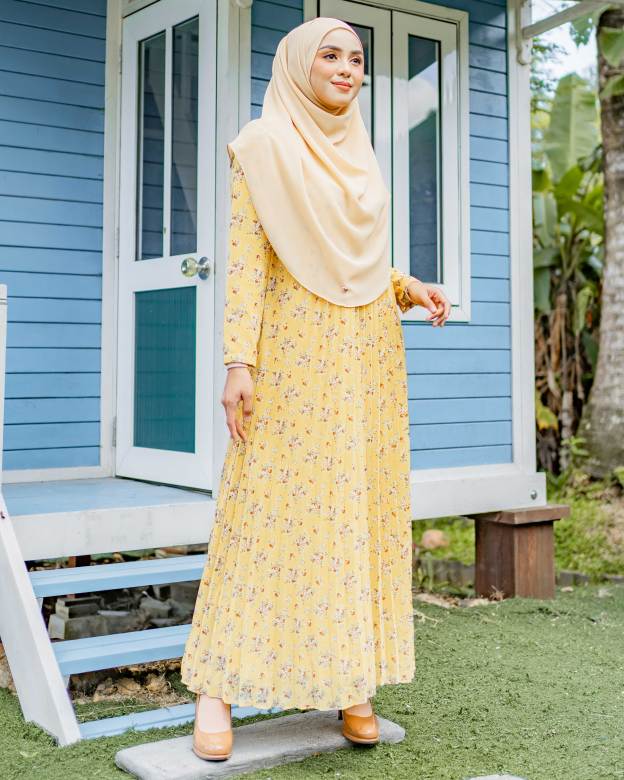 Dress Pleated Nayma - Sunny Gold