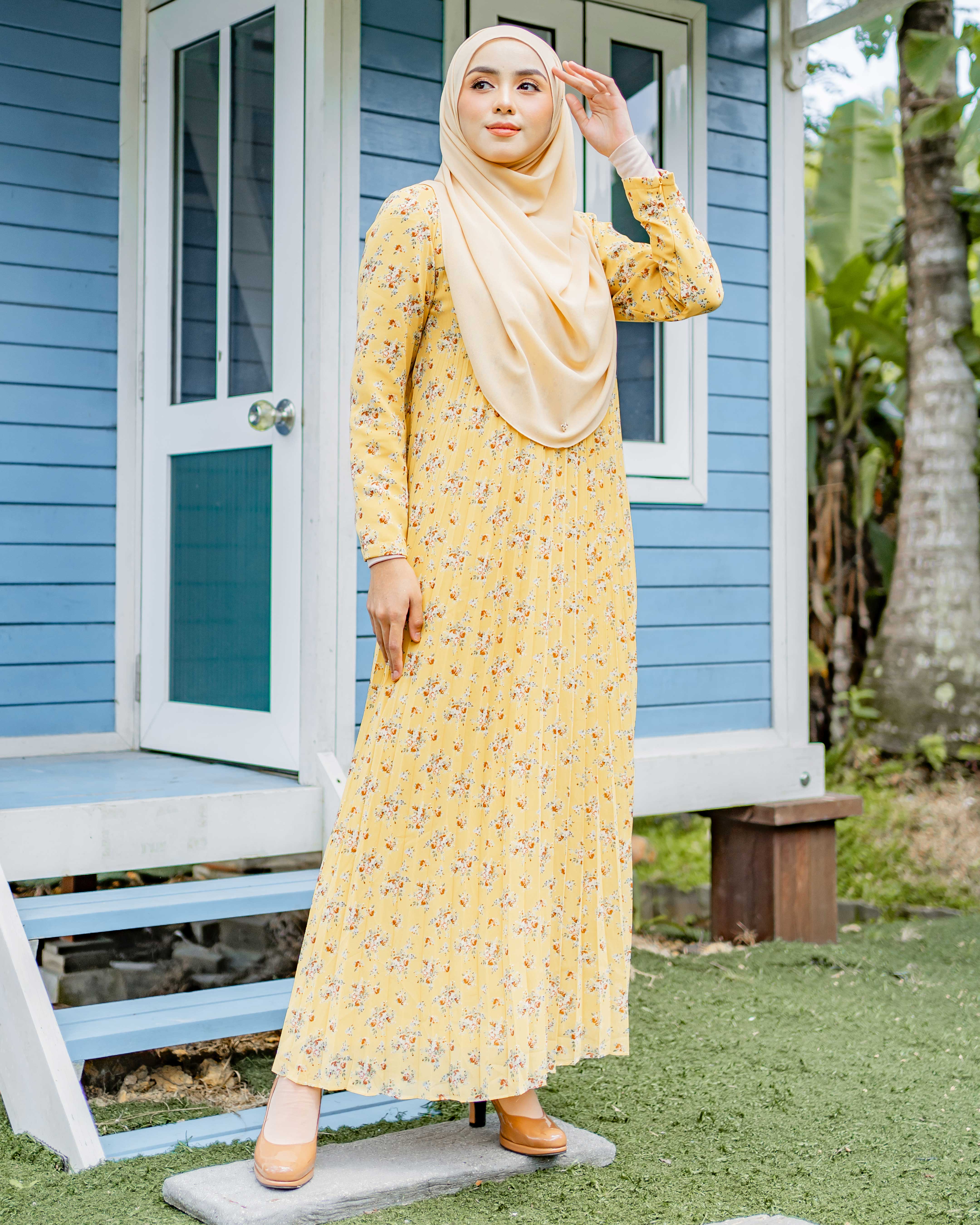 Dress Pleated Nayma - Sunny Gold