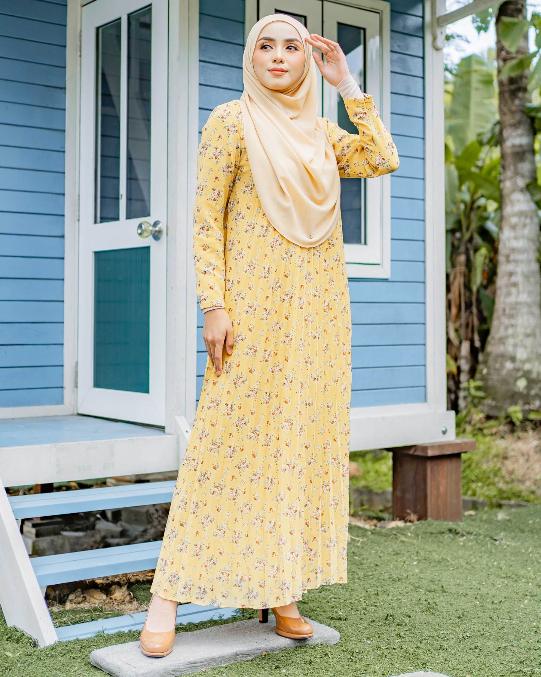 Dress Pleated Nayma - Sunny Gold