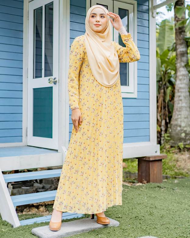 Dress Pleated Nayma - Sunny Gold