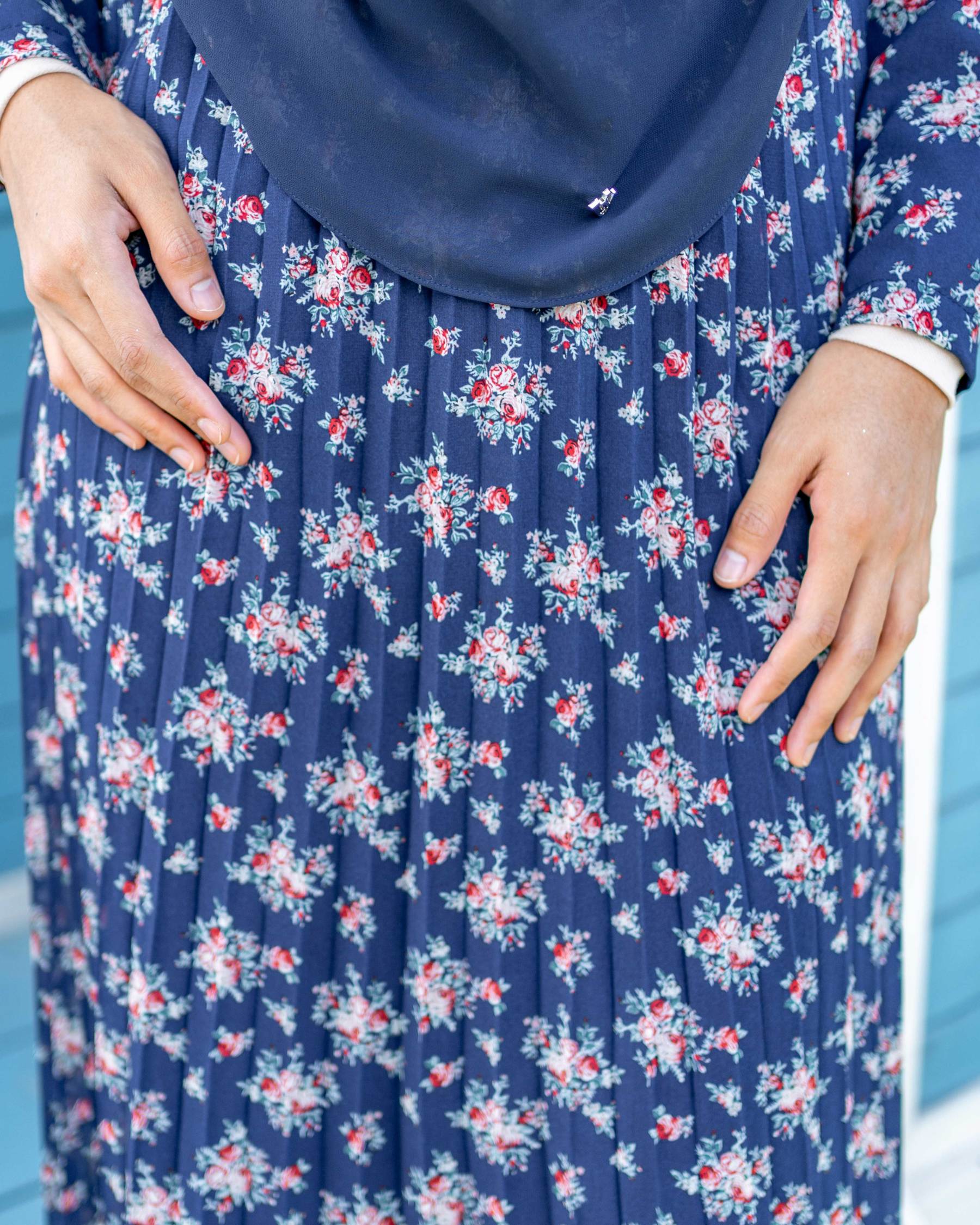Dress Pleated Nayma - Blueberry