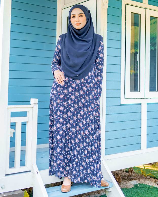 Dress Pleated Nayma - Blueberry
