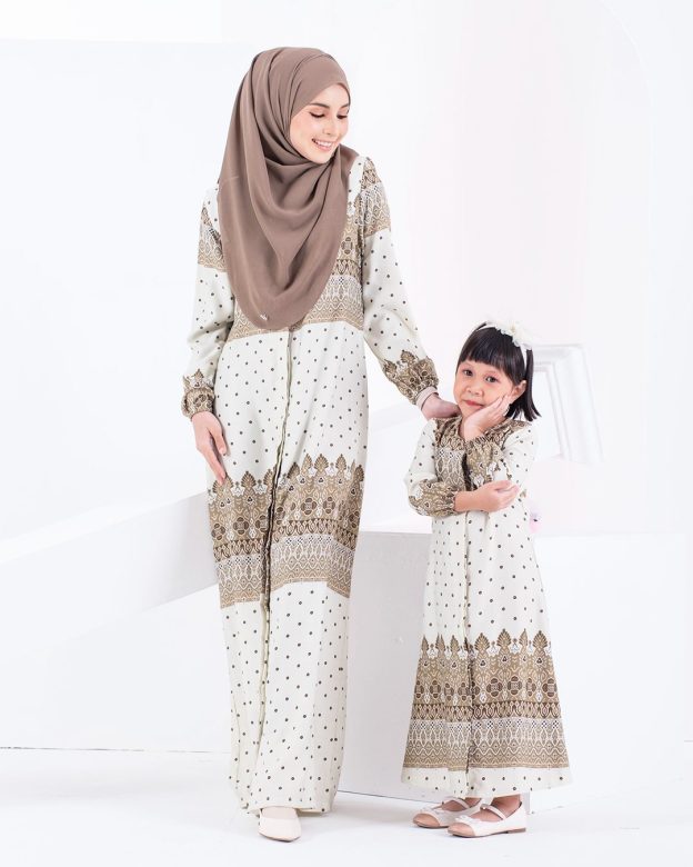 Abaya Raiyani Kids - Olive Green