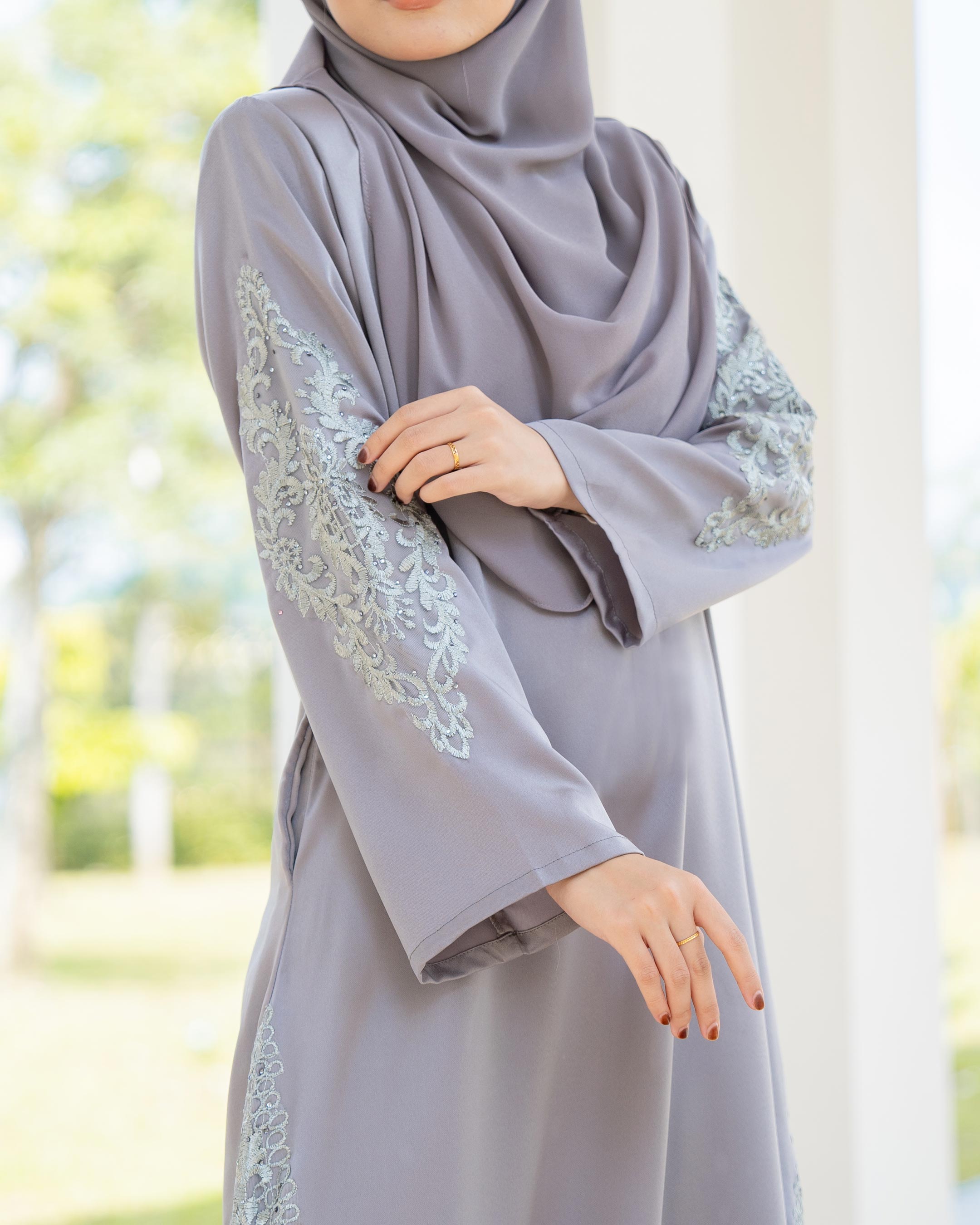 Abaya Lace Pleated Ramia