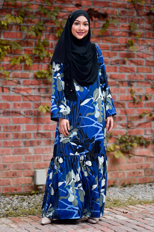 Abaya Ruffle Anisa - Blue