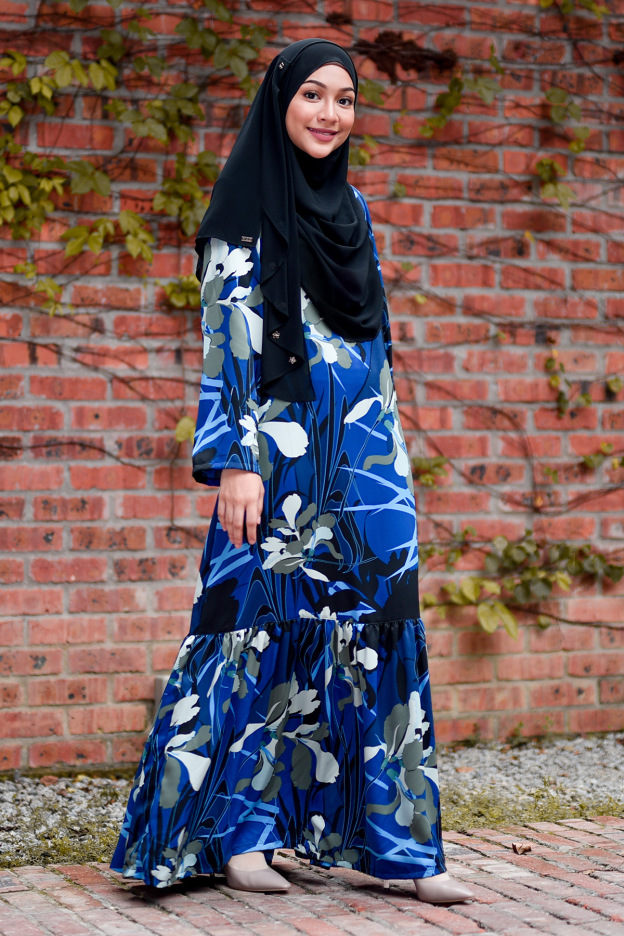 Abaya Ruffle Anisa - Blue
