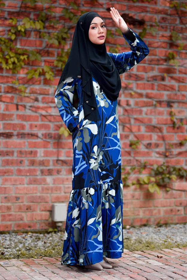Abaya Ruffle Anisa - Blue
