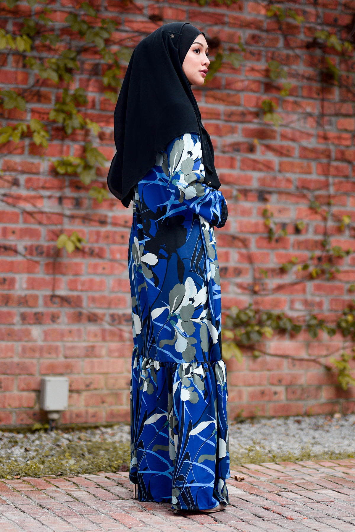 Abaya Ruffle Anisa - Blue