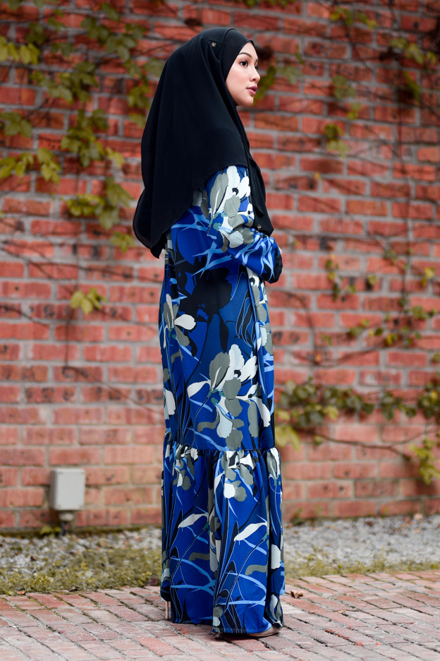 Abaya Ruffle Anisa - Blue