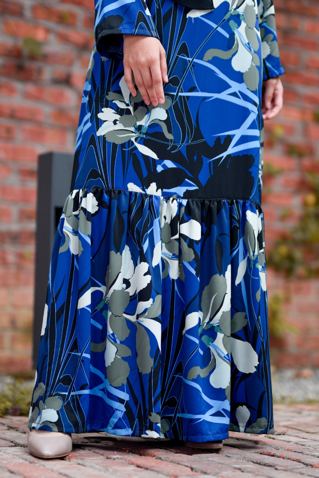 Abaya Ruffle Anisa - Blue
