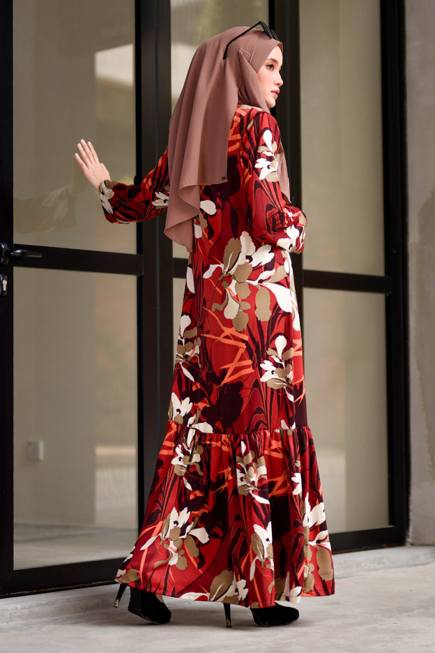Abaya Ruffle Anisa - Orange