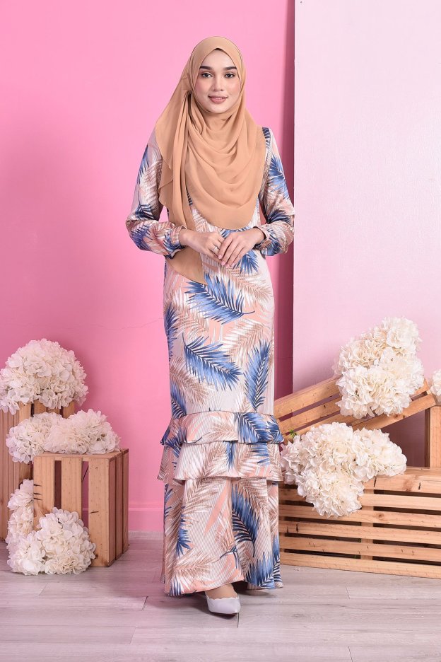 Abaya Ruffle Fern - Ice Latte