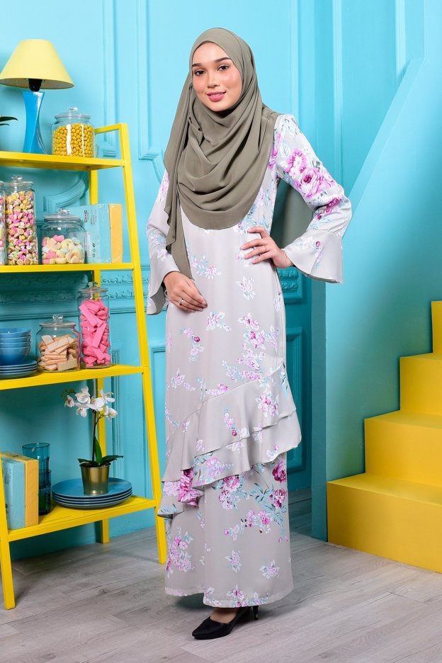 Abaya Liyana  Ruffle  - Balsam Green
