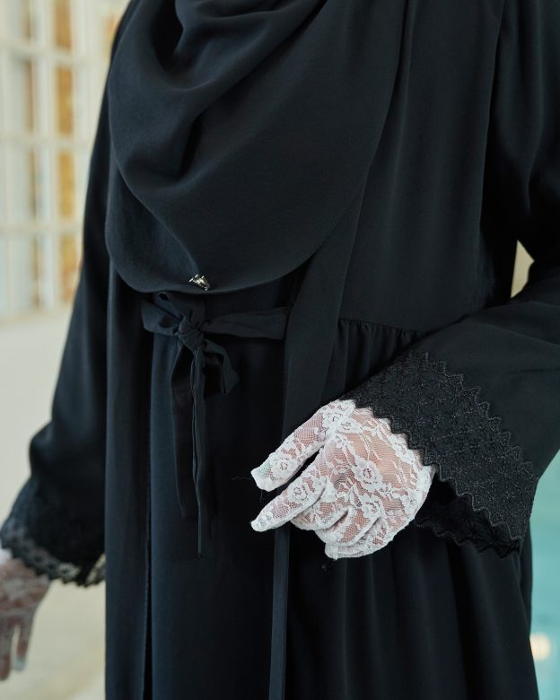 Dress Cardi Ruffle Rumaisa - Matte Black