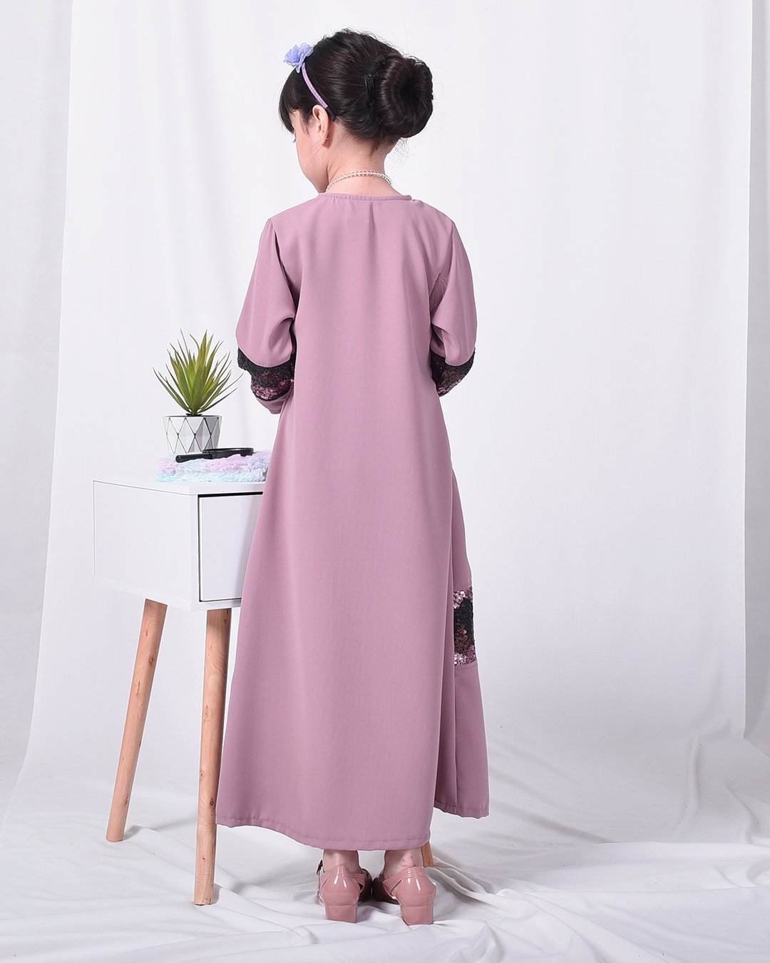 Abaya Sequin Jemina Kids - Periwinkle Purple