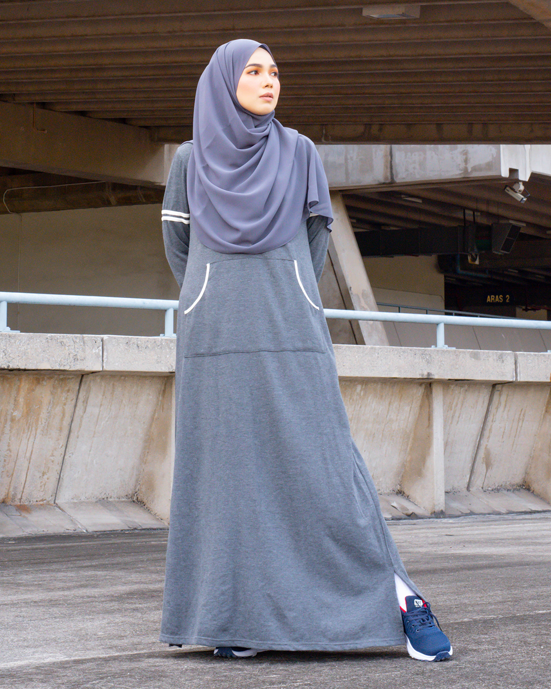 Abaya Activewear Shara - Charchoal Grey