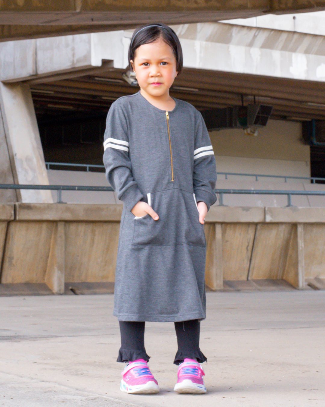 Tunic Activewear Shara Kids - Charchoal Grey
