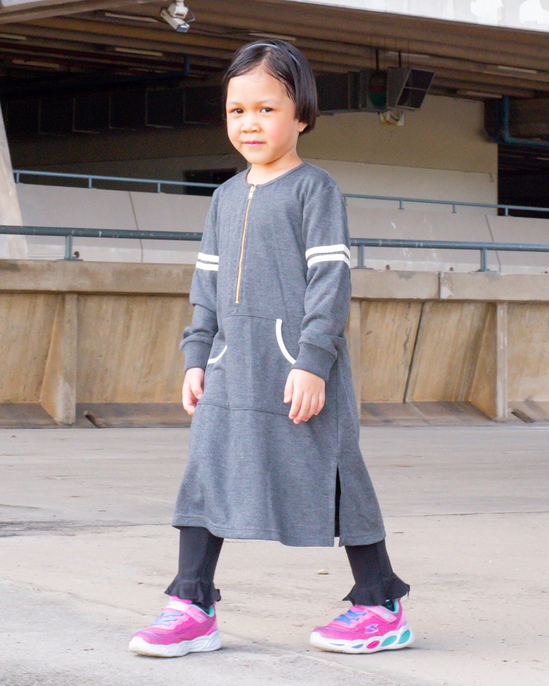 Tunic Activewear Shara Kids - Charchoal Grey