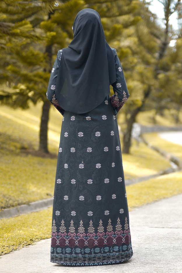 Abaya Songket Amelia - Black