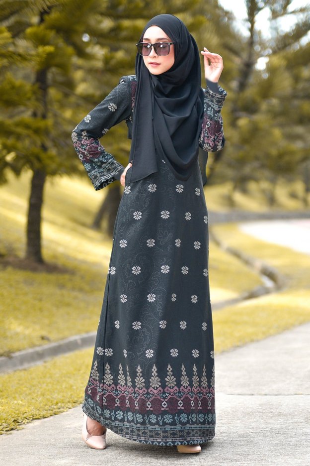 Abaya Songket Amelia - Black