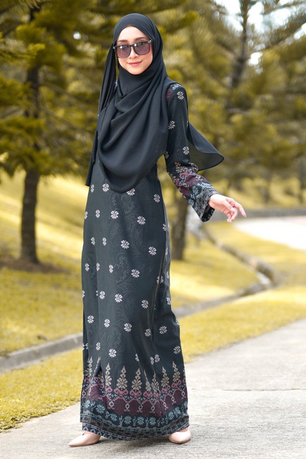 Abaya Songket Amelia - Black