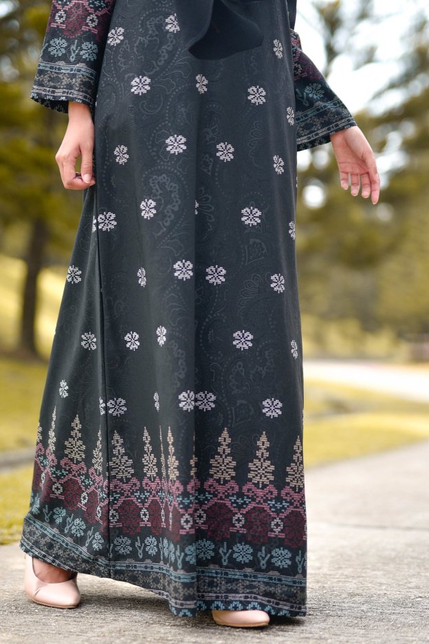Abaya Songket Amelia - Black