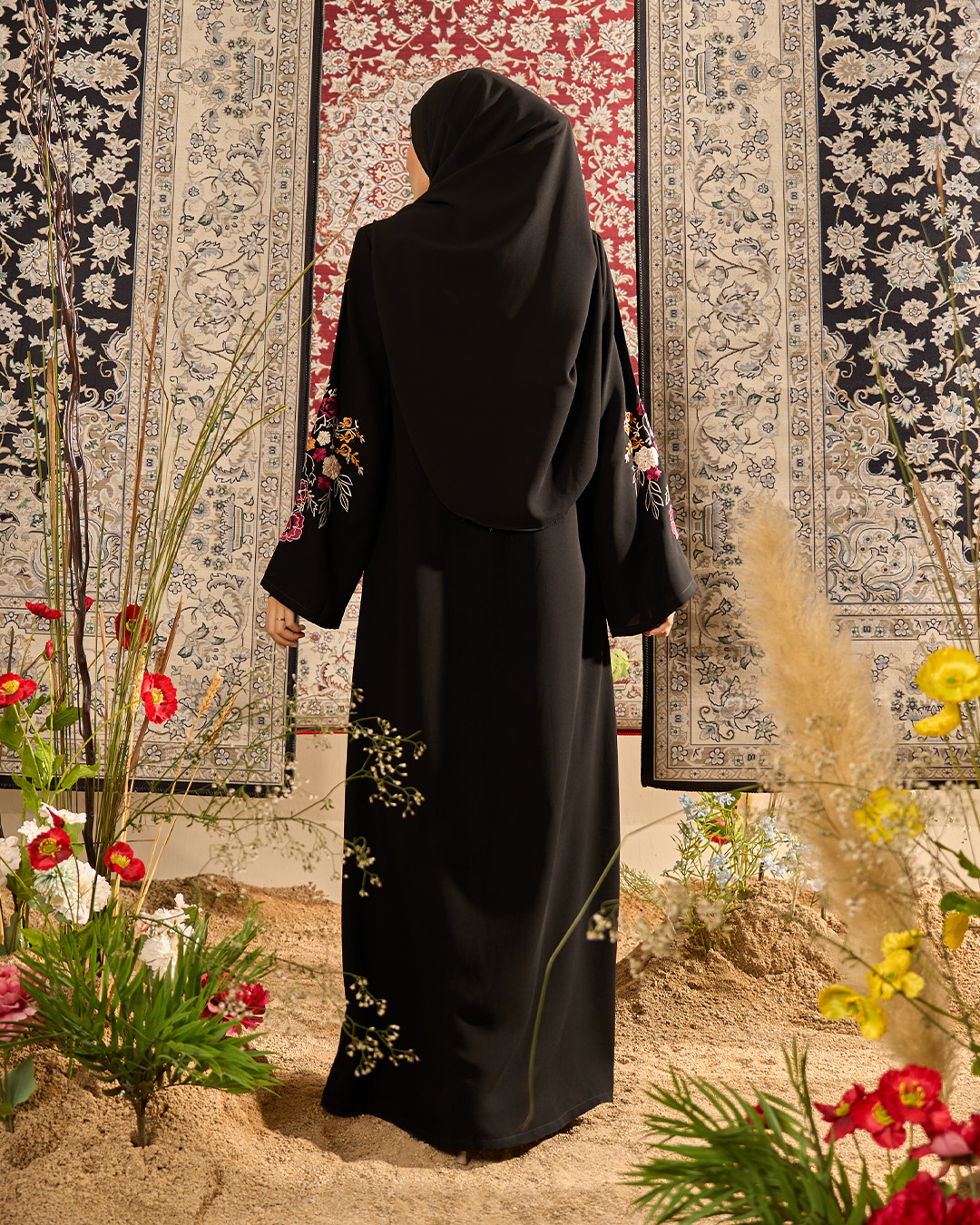 Abaya Sulam Raisa - Black Garden
