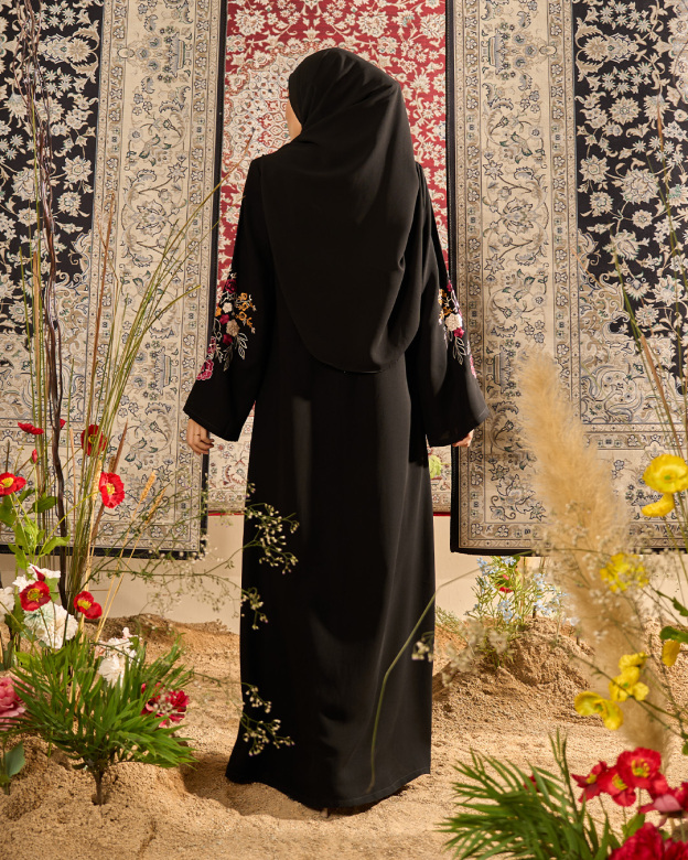 Abaya Sulam Raisa - Black Garden