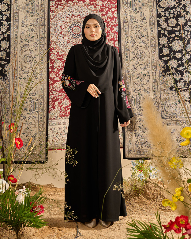 Abaya Sulam Raisa - Black Garden