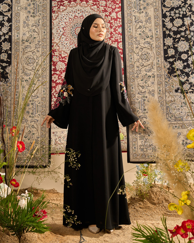 Abaya Sulam Raisa - Black Garden