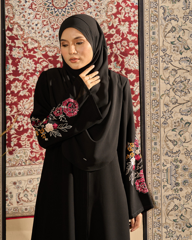 Abaya Sulam Raisa - Black Garden
