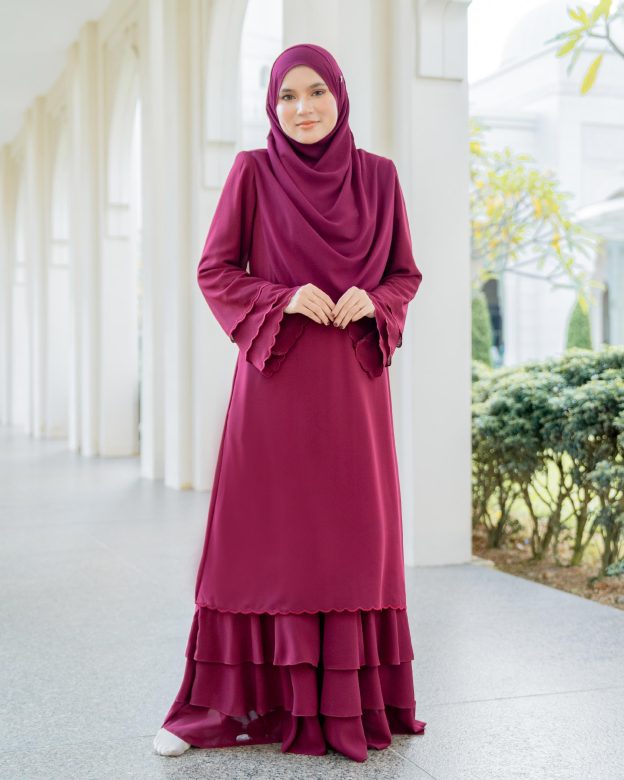 Abaya Chiffon Sulam Rossa