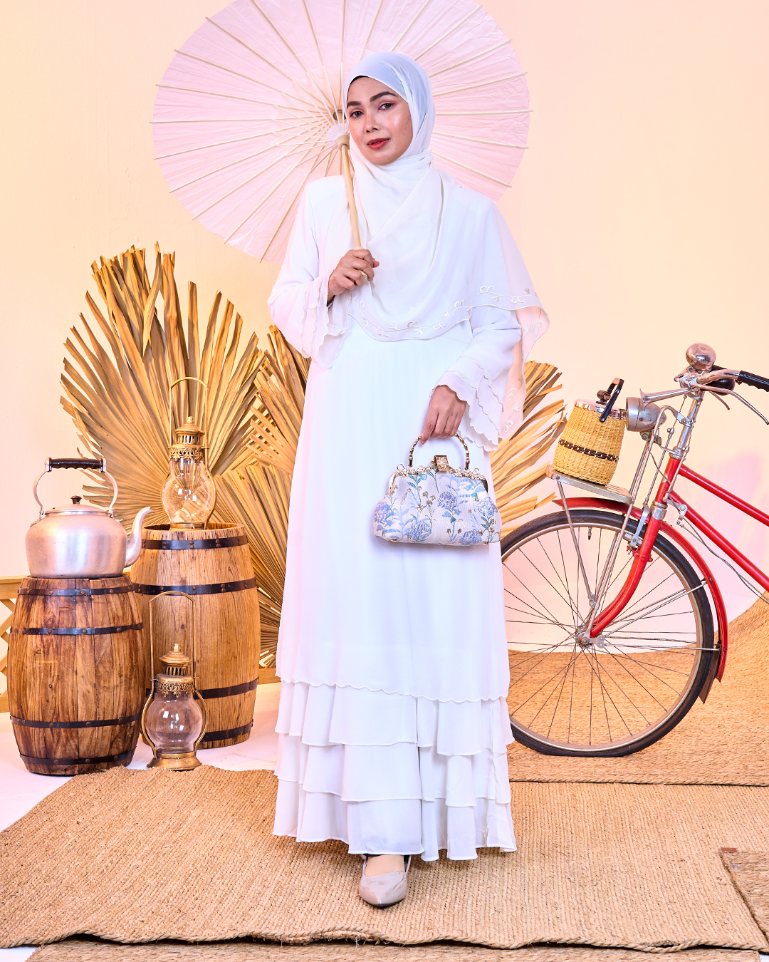 Abaya Chiffon Sulam Rossa