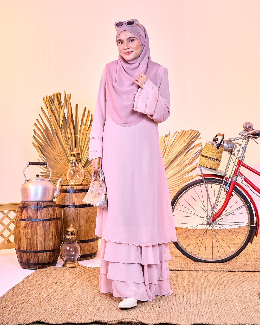 Abaya Chiffon Sulam Rossa